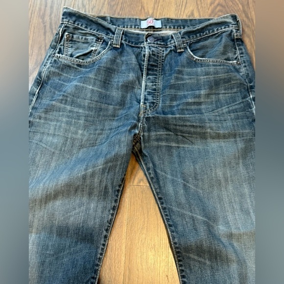 Levis Jeans Men's 34x32 501 Straight Leg Dark Wash Grey Denim Pants Adult y2k E - Picture 6 of 10